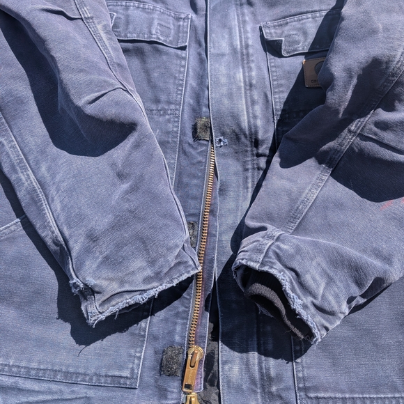 Vintage Carhartt Duck Coat Men's M Navy, Broken In Patina - Picture 4 of 7